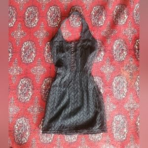 Black eyelet lace halter dress from Urban Outfitters, small